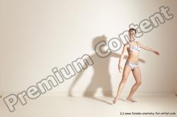 Underwear Gymnastic poses Woman White Moving poses Slim long brown Dynamic poses Academic